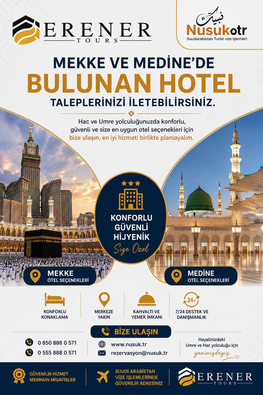 Mekke ve Medine Otelleri Rehberi (2026) | Umre ve Ziyaret İçin Konaklama Önerileri | Nusuk.tr